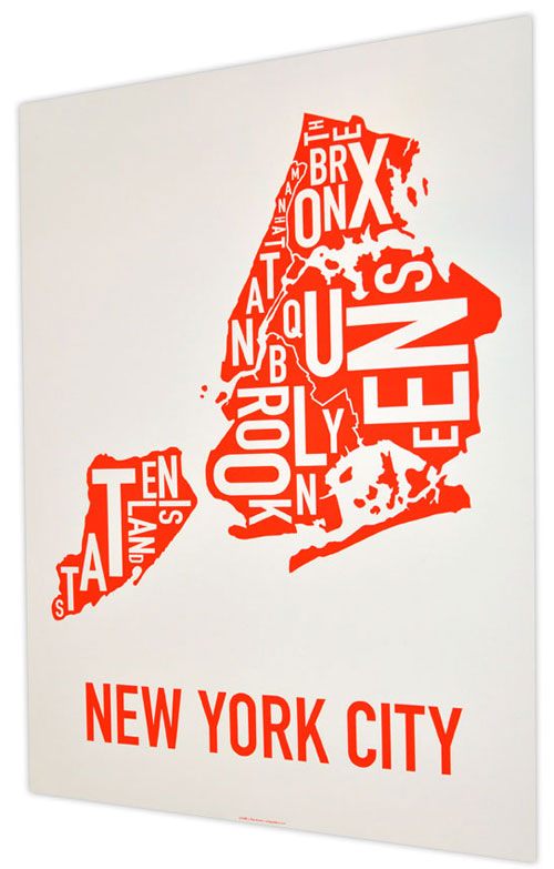 new york city nyc boroughs poster