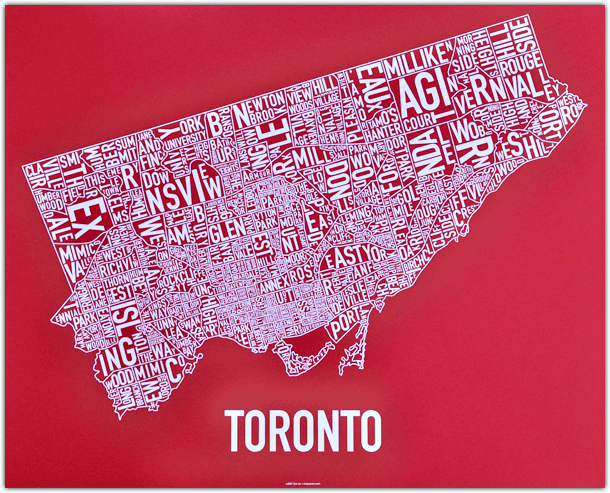 toronto neighbourhood poster map